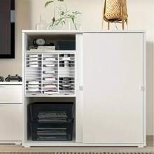 36-Compartment Plastic Desk Organizer Storage Rack For Ink Pads, Stamps, CD, Remote Controls – Versatile Home And Office Organization Solution - White - View 5