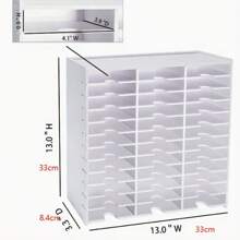 36-Compartment Plastic Desk Organizer Storage Rack For Ink Pads, Stamps, CD, Remote Controls – Versatile Home And Office Organization Solution - White - View 2