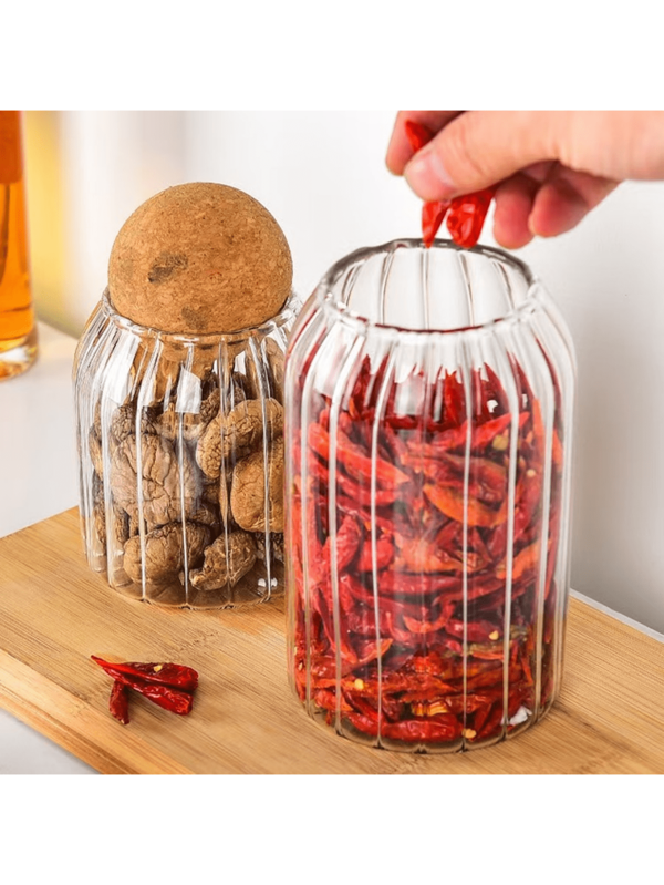 Kugelkorken Pyrex Glas Teedose, Versiegelungsglas für Tee, Obst, Kaffee, Bohnen, Ausstellungsflasche, Haushaltsvorratsglas