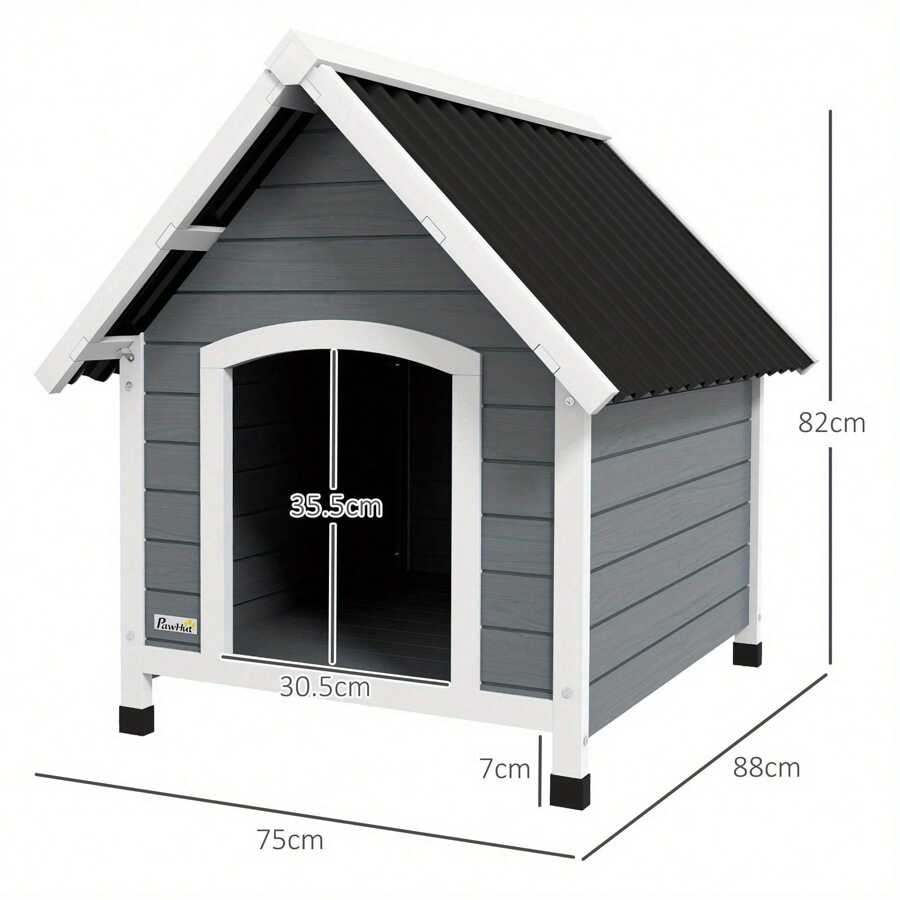 Dog Kennel Outdoor Wooden Dog House With Removable Floor, Elevated Pet