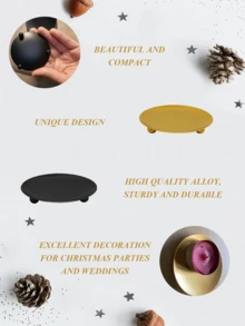 1 件创意铁制金属烛台，适用于柱状蜡烛，装饰铁板烛台底座蜡烛架，简约浪漫烛杯桌面装饰，适用于家居装饰、餐桌、婚礼、派对、万圣节、秋季、节日圣诞节、冬季、节日、房间装饰、礼物 - 彩色 - 查看 4