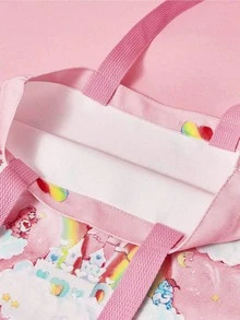 1 Túi Tote Giáng sinh tùy chỉnh có thiết kế hình ông già Noel và tuần lộc, câu trích dẫn truyền cảm hứng, có thể gấp lại, sức chứa lớn, nhẹ, thời trang, túi đeo vai bằng vải canvas cá nhân hóa để sử dụng hàng ngày và túi mua sắm cho phụ nữ - Hồng - Xem 8