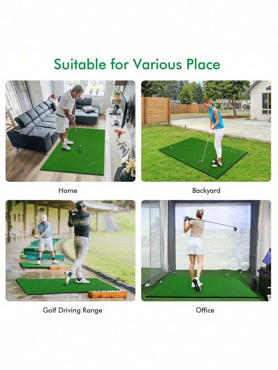 Golf Practice Mat With Synthetic Turf, Portable And Real Feel Golf