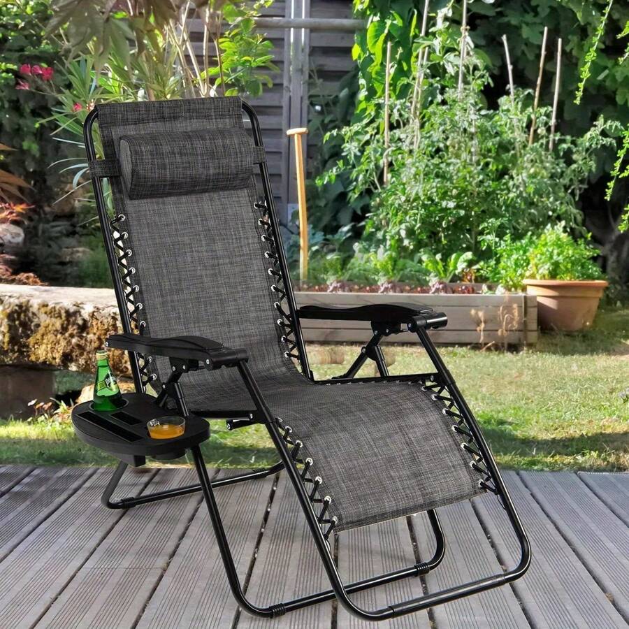 Folding Zero Gravity Chairs Outdoor Patio Recliners With Removable