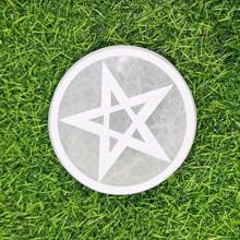 1PC 10CM Natural Crystal Selenite Slice Slab Sun Moon White Gypsum Charging Plate Cleansing Tree Of Life Energy Stone Meditation Divination Fengshui