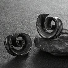 2PCS New Arrival Round Spiral Saddle Plugs For Stretched Lobe Ear Tunnels Gauges Piercing Body Jewelry - Multicolor - View 19