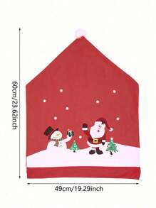 1 件冬季圣诞节圣诞老人帽子雪人椅套装饰家居 DIY 圣诞装饰圣诞老人椅背套圣诞布艺家具保护套 - 彩色 - 查看 7