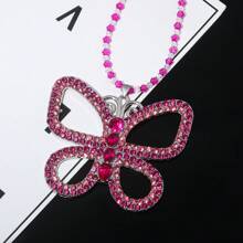 rongji jewelry 13 Going On 30 Large Butterfly Choker Necklace Bead Chain Crystal Butterfly Pendant Necklace For Women Elegant Costume Jewelry
