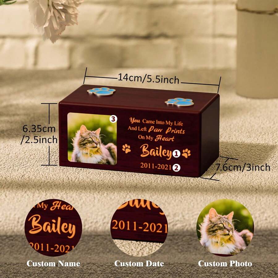Personalized Pet Urns Custom Small Dog Urns, Pet Cremation Urn For