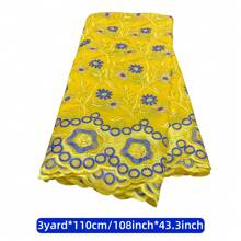 1 件 5 码/180 英寸非洲可溶性花卉刺绣面料、蕾丝绣花布、设计师 DIY 服装面料、43.3 英寸宽、36/108/180 英寸长（105gsm） - 彩色 - 查看 19