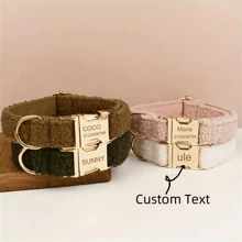 Vòng cổ chó bằng vải nhung tùy chỉnh có khóa kim loại khắc - Phụ kiện cho thú cưng mềm mại, có thể điều chỉnh và ấm áp, an toàn và thời trang - Cá nhân hóa theo tên và số điện thoại của thú cưng của bạn - Nhiều màu - Xem 10