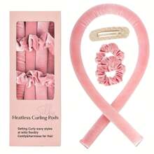 Bộ 4 máy uốn tóc không dùng nhiệt kèm hộp quà tặng - Nhung, Máy uốn tóc không dùng nhiệt thân thiện với giấc ngủ, Phù hợp với mọi loại tóc, Bao gồm kẹp và dây buộc tóc, Ít gây dị ứng, Món quà tuyệt vời cho bạn bè và gia đình - Nhiều màu - Xem 11