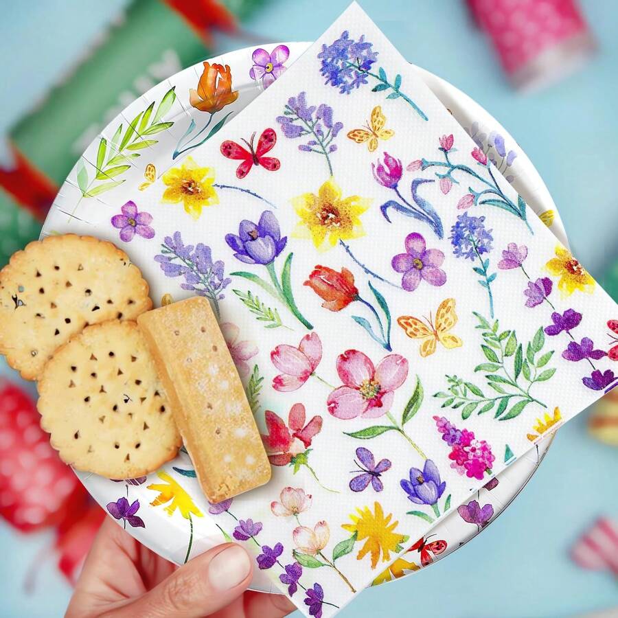 68pcs Wild Flower Party Decorations & Dinnerware Set Flower Decors