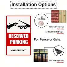 1 Peça Placa de Estacionamento Proibido Personalizada, Placa de Estacionamento Reservado Personalizada, Placa de Metal Personalizada para Negócios Comerciais, Local de Trabalho, Escritório, Casa de 8x12 Polegadas - Multicolorido - Visão 8