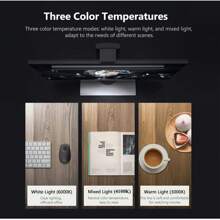 Đèn màn hình máy tính 16 inch, điều khiển cảm ứng, thanh đèn bảo vệ mắt cho màn hình hiển thị với 3 chế độ nhiệt độ màu và chức năng làm mờ vô cấp, đèn màn hình LED đọc sách điện tử có tay xoay, cấp nguồn qua USB, không chói, dùng cho bàn làm việc/văn phòng/gia đình/chơi game - Một cỡ - Xem 7