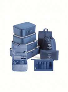 Bộ 9 túi đựng đồ du lịch hình khối, bao gồm túi đựng đồ vệ sinh cá nhân, túi đựng mỹ phẩm, đồ lót, giày dép và túi phân loại quần áo, phụ kiện ba lô du lịch treo, túi đựng đồ trở lại trường và đồ chuyển nhà - Nhiều màu - Xem 12