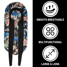 Blauwe mutsen voor dames, effen muts voor vlechten met elastische strikband, slaapmuts voor lang krullend en steil haar, grote lange muts, slaapmutsen geschikt voor alle kapsels, muts, douchemuts, haarproducten en accessoires voor kapperssalons, beauty reisbenodigdheden, terug naar school, essentiële reisbenodigdheden voor op reis, haaraccessoires voor vrouwen