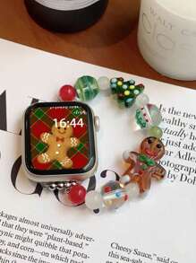 1 件圣诞树弹力绳手链 Apple Watch 表带 Apple Watch 表带兼容 Apple Watch 系列 9/8/7/6/5/4/SE2 S9 S10 Ultra 2，兼容 Apple Watch 38/40/41/42/44/45/46/49mm 女士款，颜色鲜艳。 - 彩色 - 查看 5