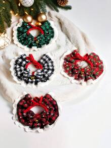 1 Pc Cat Dog Christmas Element Scarf, Pet Tie, Pet Handkerchief, Christmas Bib, Cute Pet Tie Accessory