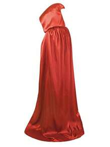 1 pieza Capa negra con capucha para adultos en Halloween, capa de disfraz de una sola capa para bruja, vampiro, demonio, adecuada para varios festivales, fiestas, actuaciones, decoraciones, tela de satén, longitud total 1,7 metros Capa negra