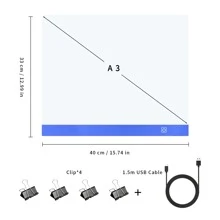 Elapoid 1 件用于钻石画的 LED 灯垫，超大艺术家描图灯箱复印台，超薄可调亮度手工艺品 DIY LED 描图灯垫，用于纹身绘画、流媒体、素描、动画、模板绘制、圣诞节万圣节礼物（尺寸：A2/A3/A4/A5；颜色：黑色/红色/蓝色/黄色） - 藍色 - 查看 17