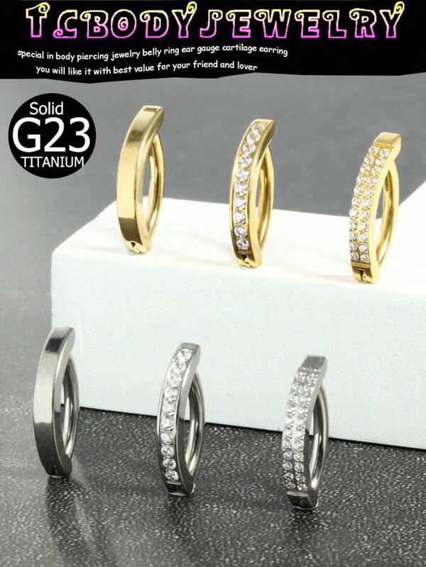 14G G23 Titanium Clicker Umbigo Anel 10mm Reverse Curved Hoop Umbigo Barbell Piercing Jóias Para Mulheres