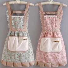 1 Pc Female Women Apron Linen Aprons Dress Garden Cafe Kitchen Cooking Florist Palace Style Vintage Fashion Dress Aproning