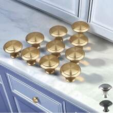 Pack Of 20 Gold Minimalist Single Hole Cabinet Drawer Pull Handle, Round Furniture Knob For Cabinet & Wardrobe Doors Drawer Knobs, Highly Attractive Cabinet Knob Pull Minimalist Handle , Stainless Steel Kitchen Cabinet Vintage Handle, Cabinet Bathroom Modern Door Handle,Kitchen Creative Drawer Furniture Hardware