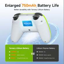 EasySMX X05 2.4g 无线游戏控制器，适用于 PC/Steam/iPhone/Android/Switch - 带霍尔效应、RGB 灯和涡轮增压的蓝牙控制器游戏手柄，适用于黑神话：悟空的防漂移控制器，适用于所有 iPhone、iPad、Android 手机和大多数智能手机，可作为家人、朋友、孩子、生日、圣诞节、冬季、女朋友、男朋友的礼物 - 綠色 - 查看 4