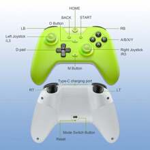 EasySMX X05 2.4g 无线游戏控制器，适用于 PC/Steam/iPhone/Android/Switch - 带霍尔效应、RGB 灯和涡轮增压的蓝牙控制器游戏手柄，适用于黑神话：悟空的防漂移控制器，适用于所有 iPhone、iPad、Android 手机和大多数智能手机，可作为家人、朋友、孩子、生日、圣诞节、冬季、女朋友、男朋友的礼物 - 綠色 - 查看 10