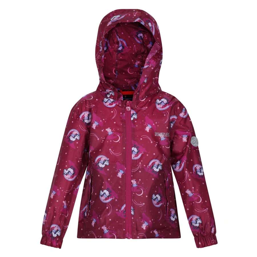 Regatta Kinderen Peppa Pig Packaway waterdichte jas (Raspberry Radiance)