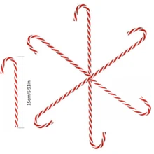 6-13 厘米闪光拐杖糖圣诞树装饰品/饰品（金色和白色） - 金色 - 查看 14