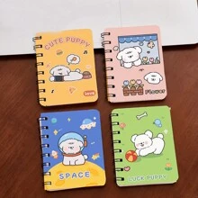 4 pezzi di quaderni a spirale di dimensioni A7 con motivi cartoni animati, taccuini bianchi tascabili, blocco note, forniture scolastiche, articoli per il ritorno a scuola