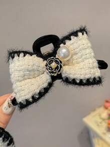 Bowknot Scrunchie Hair Claw Clip, Elegant And Plush, For Autumn/Winter,Hair Accessories,Claw Clips,Hair Jaw Clip,Hair Clutch Fall Flower Hair Clip For Vacation Outfits Woman - Multicolor - View 11