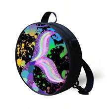 美人鱼背包，卡通风格，可爱圆形斜挎包，时尚背包，便携露营包，时尚休闲包，圣诞节，感恩节，秋季旅行，冬季钱包礼物，节日，电脑，运动包，圣诞礼物，圣诞快乐，男士包，男士包，旅行包，大学包，学校包，大学生，书包，大容量，多功能，时尚，实用，男士礼物，度假，趣味礼物，男士礼物 - 彩色 - 查看 7