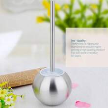 Bộ chổi và giá đỡ bồn cầu hình quả bóng, Bộ chổi và giá đỡ bồn cầu bằng thép không gỉ đánh bóng, Thích hợp để vệ sinh bồn cầu trong phòng tắm, Chổi vệ sinh bồn cầu có thể tháo rời Chổi vệ sinh bồn cầu hiện đại Trang trí phòng tắm Trang trí mùa thu - Bạc - Xem 6
