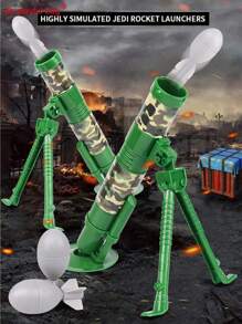 俏皮包户外CS装备运动玩具迷你迫击炮军事模型可发射火箭筒互动礼物 - 軍綠色 - 查看 7