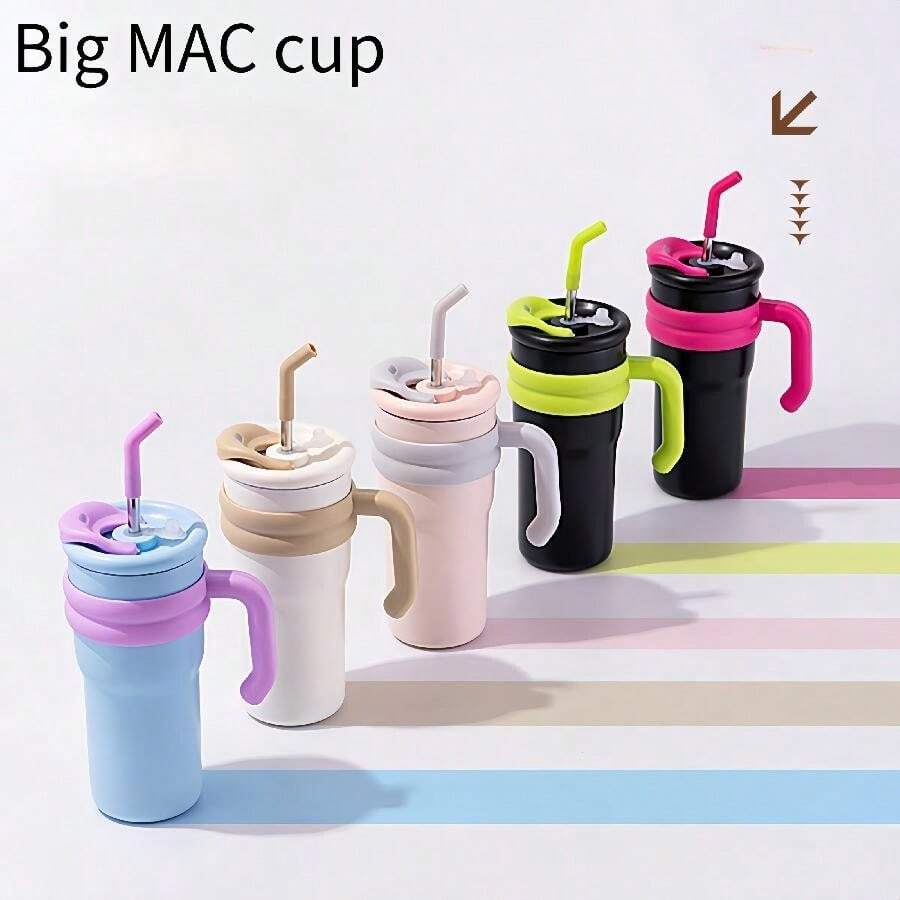 1 件双层超大迷你汽车杯高档吸管杯 316 不锈钢便携式带手柄、冷却和保温 - 情人节、妻子、妈妈、女儿、姐妹、奶奶的完美礼物 - 适合户外露营、仅手洗、不含 PVC、非常适合跑步和圣诞节、母亲节、毕业典礼、祖父母节等节日 - 厨房和餐厅使用 - 巨大迷你吸管杯 - 查看 1