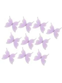 10/20 件渐变色 3D 多色欧根纱面料蝴蝶贴花半透明雪纺蝴蝶适用于 DIY 缝纫手工工艺装饰夹耳环珠宝装饰刺绣补丁服装设计材料礼服配饰薄纱蝴蝶装饰贴花新娘头发头饰材料 - 彩色 - 查看 16