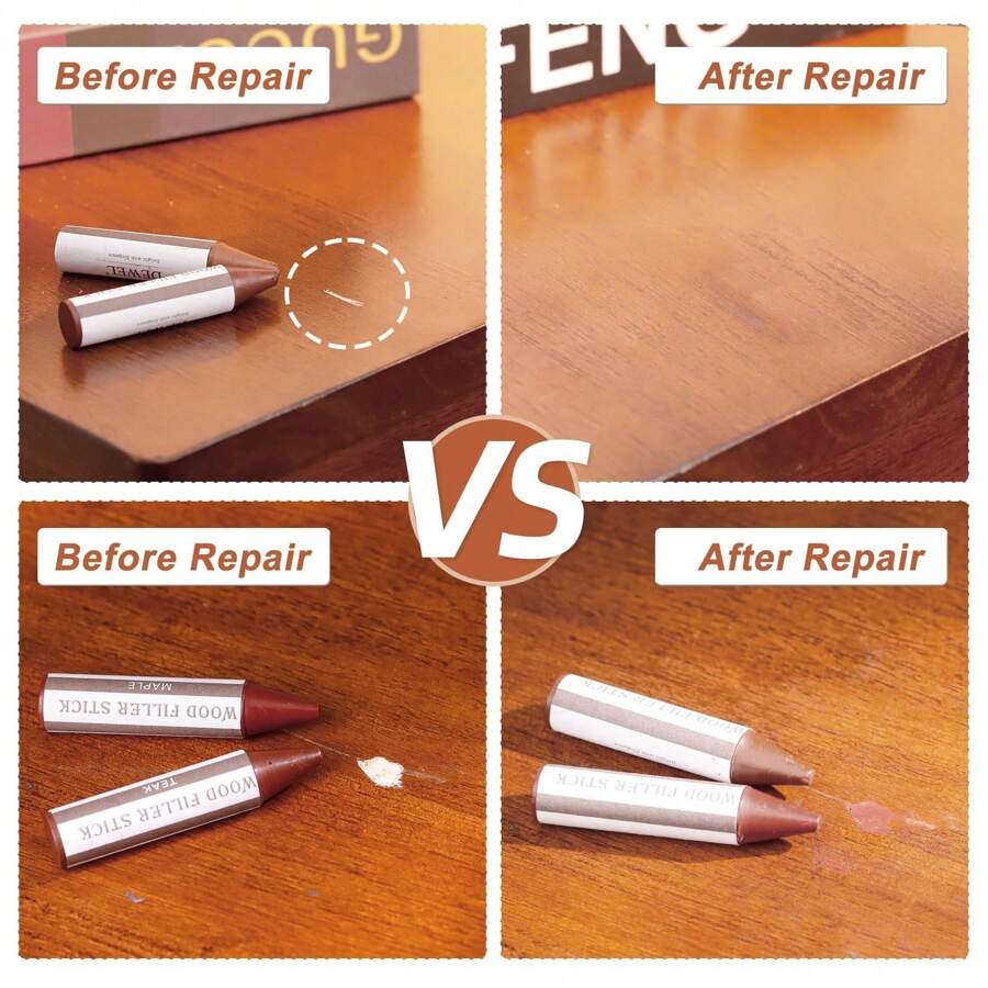 DEWEL DEWEL Wood Filler Sticks, 18 Colors Wood Crayons For Scratches