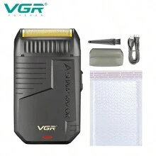 VGR Máquina de afeitar eléctrica portátil VGR V-375, recargable, de plástico, para acabado de afeitado para hombres