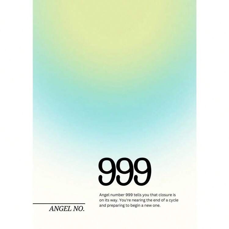 1pc Modern Angel Numbers Aura Cor Espiritual Estética Arte Pôster Pintura em Tela Impressões de Parede Imagem Para Sala de Estar Decoração de Casa Sem Moldura - Multicolorido - Ver 21