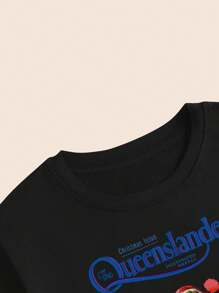 The Queenslander Santa Claus Babylook Comfort Short Sleeve Casual Printed T-Shirt - 所以 - 查看 4