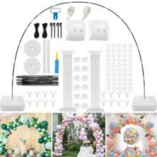 1 peça, kit de arco de balão, suporte de arco de balão ajustável com base preenchível, clipe de balão, tira de balão, adequado para casamentos, festas de aniversário, festas de Halloween, festas de Natal, suprimentos de decoração para festas de formatura