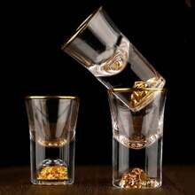 Set de 6 piezas de vasos para chupito de 0.5oz/15ml, vasos de vodka de pequeña capacidad, solo lavar a mano, de vidrio de alta calidad, a prueba de roturas, cristal transparente con fondo seco, juego de licor estilo chino, mini copas para bebidas adecuadas para whisky, tequila, vodka, perfecto para fiestas, bares y clubes