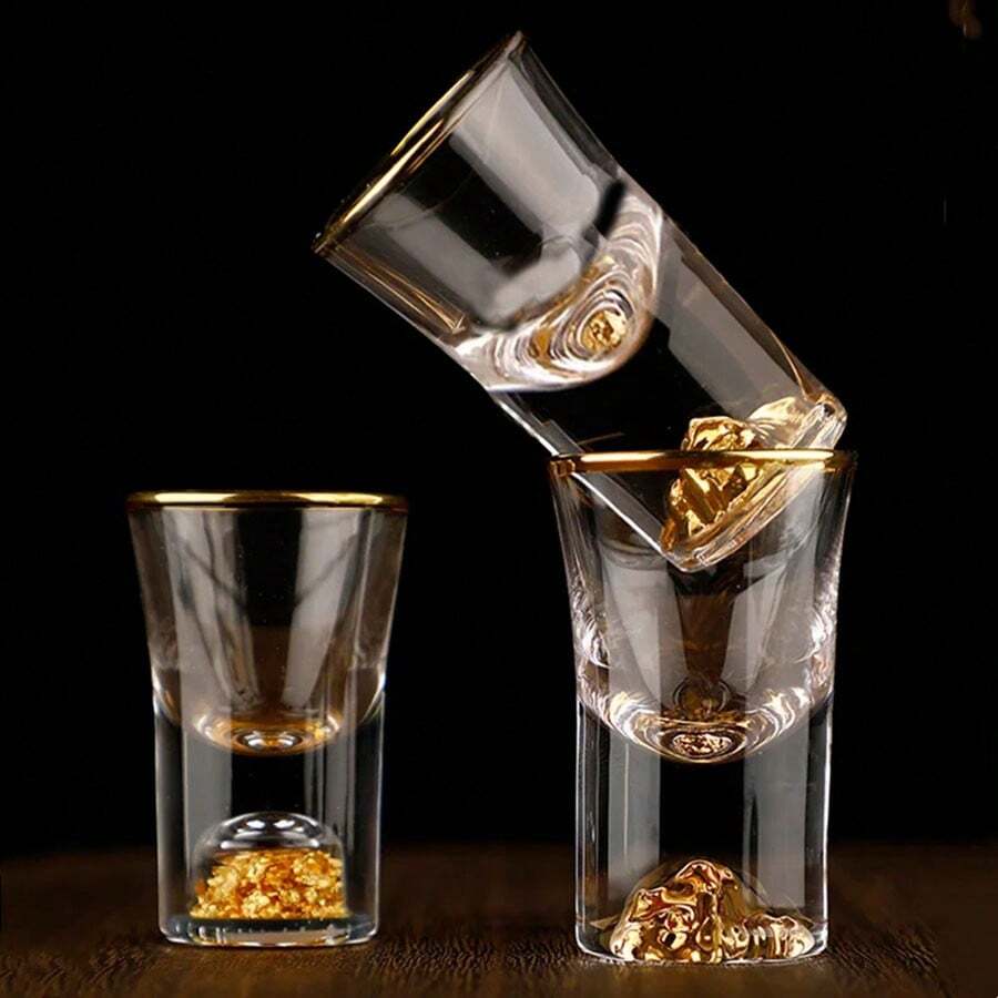 Set de 6 piezas de vasos para chupito de 0.5oz/15ml, vasos de vodka de pequeña capacidad, solo lavar a mano, de vidrio de alta calidad, a prueba de roturas, cristal transparente con fondo seco, juego de licor estilo chino, mini copas para bebidas adecuadas para whisky, tequila, vodka, perfecto para fiestas, bares y clubes
