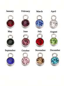 带有诞生石的个性化花朵项链，银色空心不锈钢花朵吊坠项链，定制珠宝，生日礼物，送给她的个性化礼物，圣诞礼物个性化礼物 - 銀色 - 查看 4