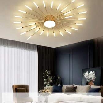 Luz de techo empotrada moderna y lujosa con efecto de fuegos artificiales LED en espiral irregular, luz neutra para interiores, dormitorio, sala de estar, comedor