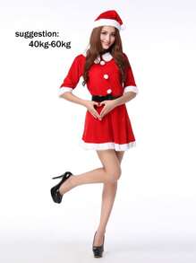 1 Bộ/(Quần áo + Thắt lưng + Mũ) Váy Giáng sinh Bộ trang phục Giáng sinh Câu lạc bộ đêm Trang phục biểu diễn gợi ý: 40kg-60kg Halloween - Nhiều màu - Xem 8