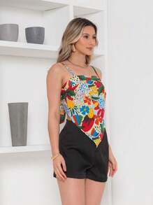 RAW CLOTHING One Size Shirt Set With Tie At The Back And Print, Shorts With Zipper And No Pocket - Black - View 4